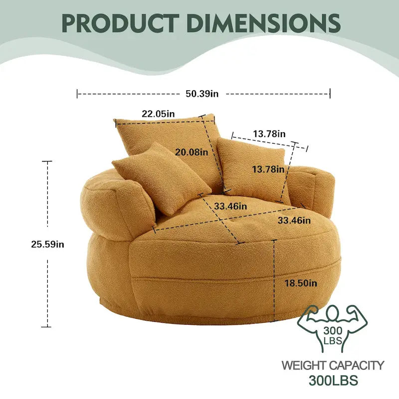 Indoor circular wide sofa and lazy sofa chair