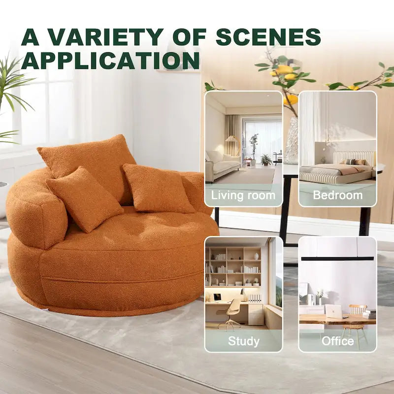 Indoor circular wide sofa and lazy sofa chair