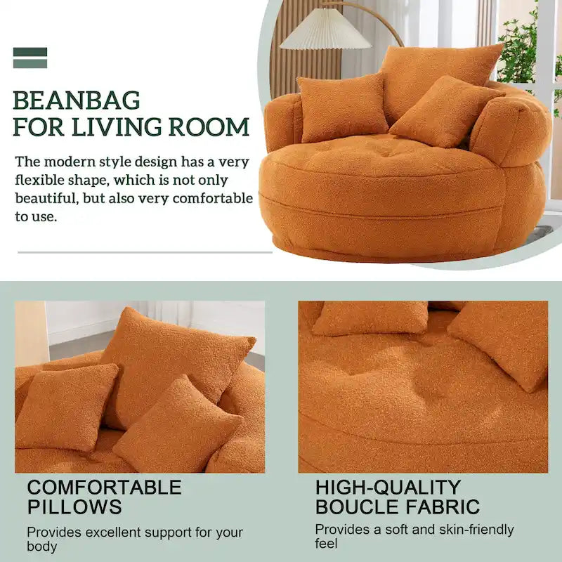 Indoor circular wide sofa and lazy sofa chair