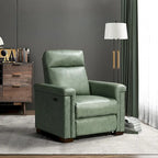 Brown Leather Power Recliner with USB Port - Single Seat