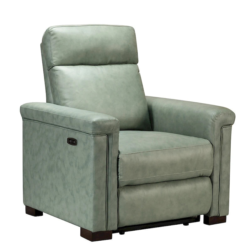 Brown Leather Power Recliner with USB Port - Single Seat