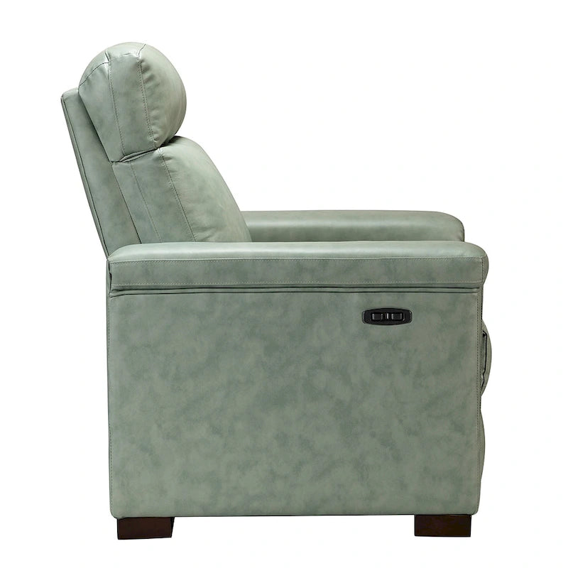 Brown Leather Power Recliner with USB Port - Single Seat