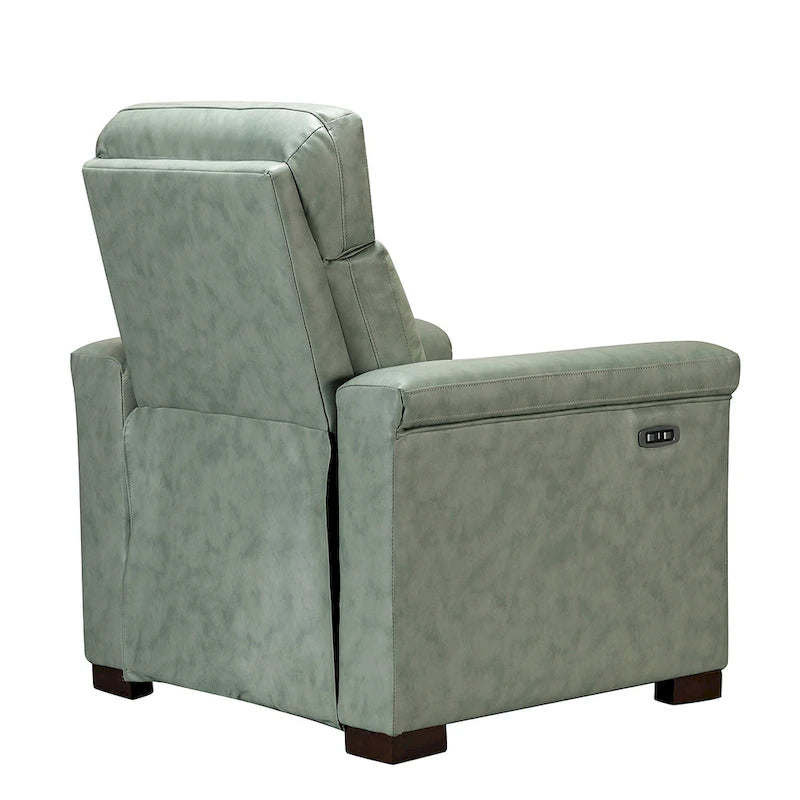 Brown Leather Power Recliner with USB Port - Single Seat