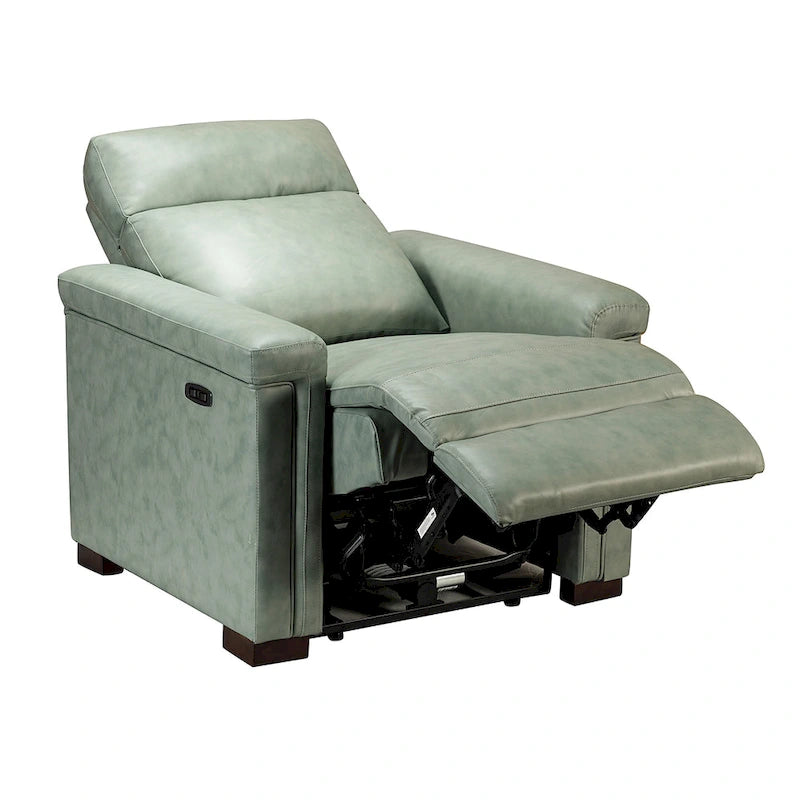 Brown Leather Power Recliner with USB Port - Single Seat