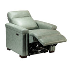 Brown Leather Power Recliner with USB Port - Single Seat