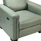 Brown Leather Power Recliner with USB Port - Single Seat