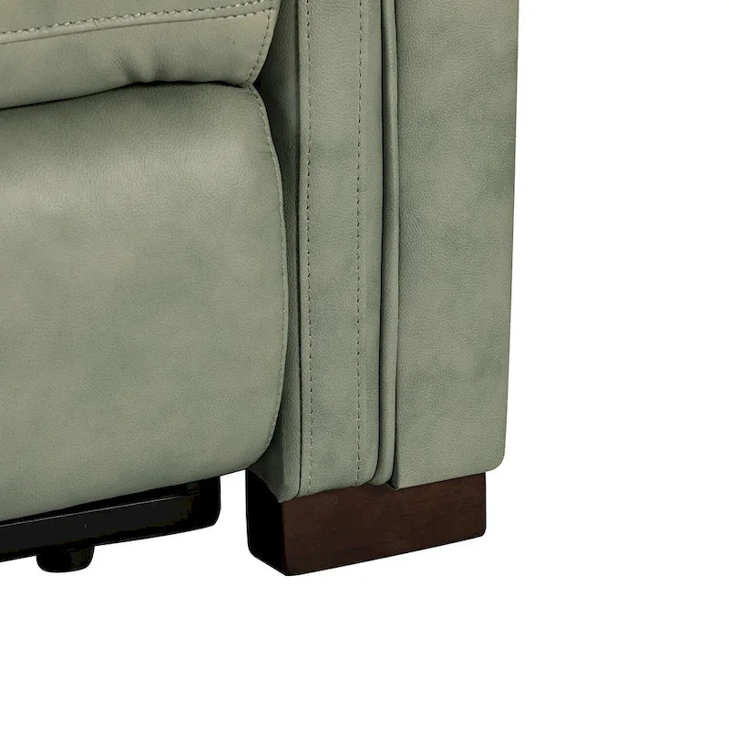 Brown Leather Power Recliner with USB Port - Single Seat