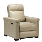 Brown Leather Power Recliner with USB Port - Single Seat
