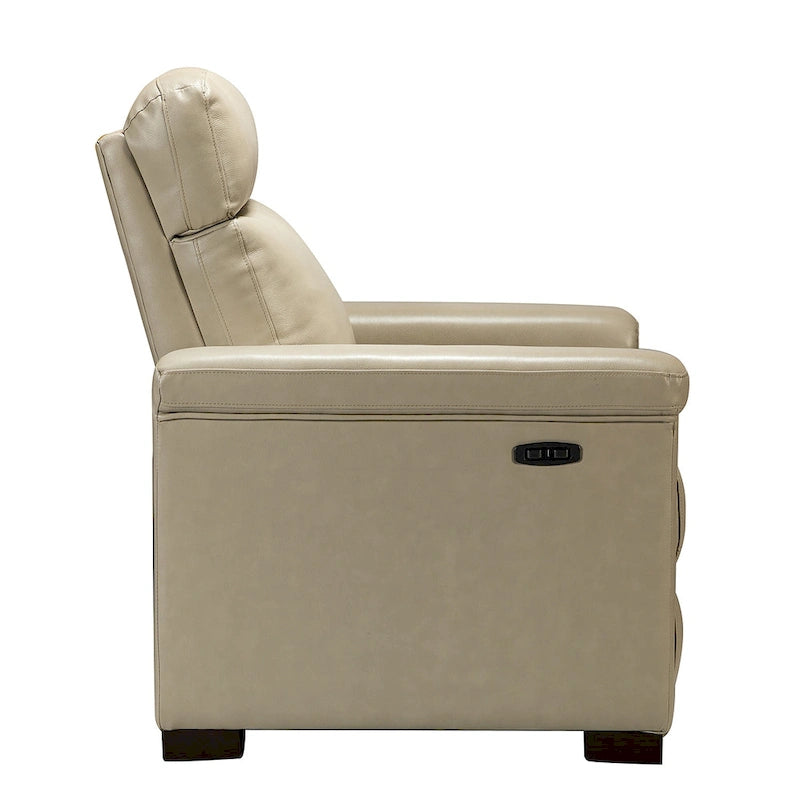 Brown Leather Power Recliner with USB Port - Single Seat