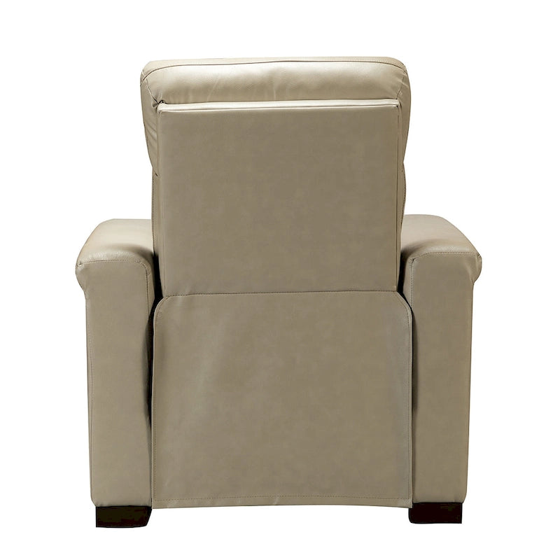 Brown Leather Power Recliner with USB Port - Single Seat