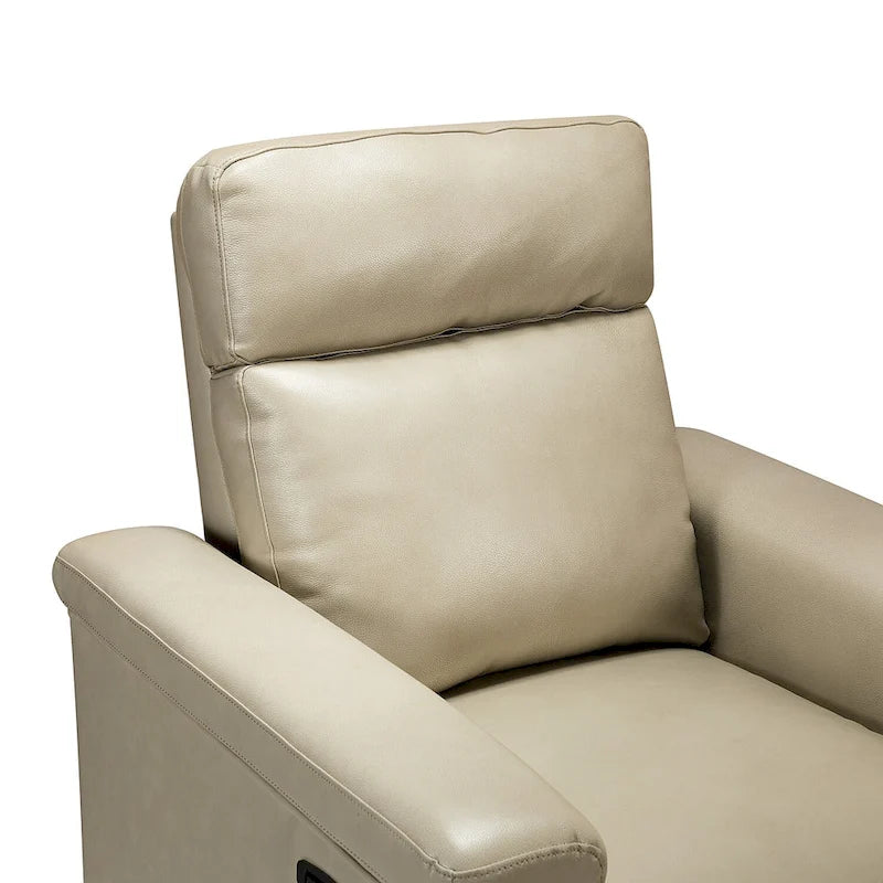 Brown Leather Power Recliner with USB Port - Single Seat