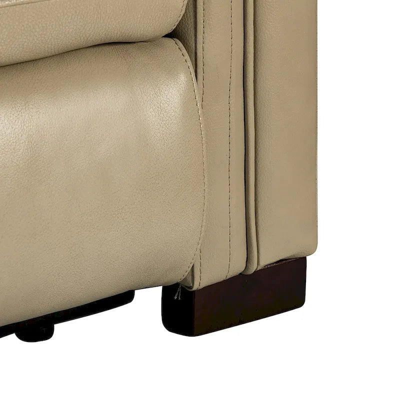Brown Leather Power Recliner with USB Port - Single Seat