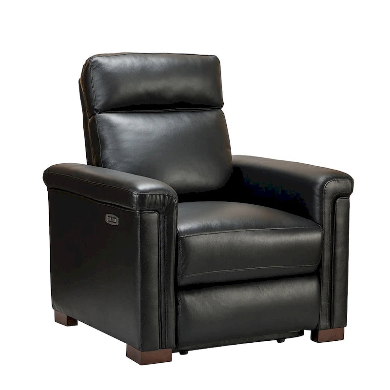 Brown Leather Power Recliner with USB Port - Single Seat