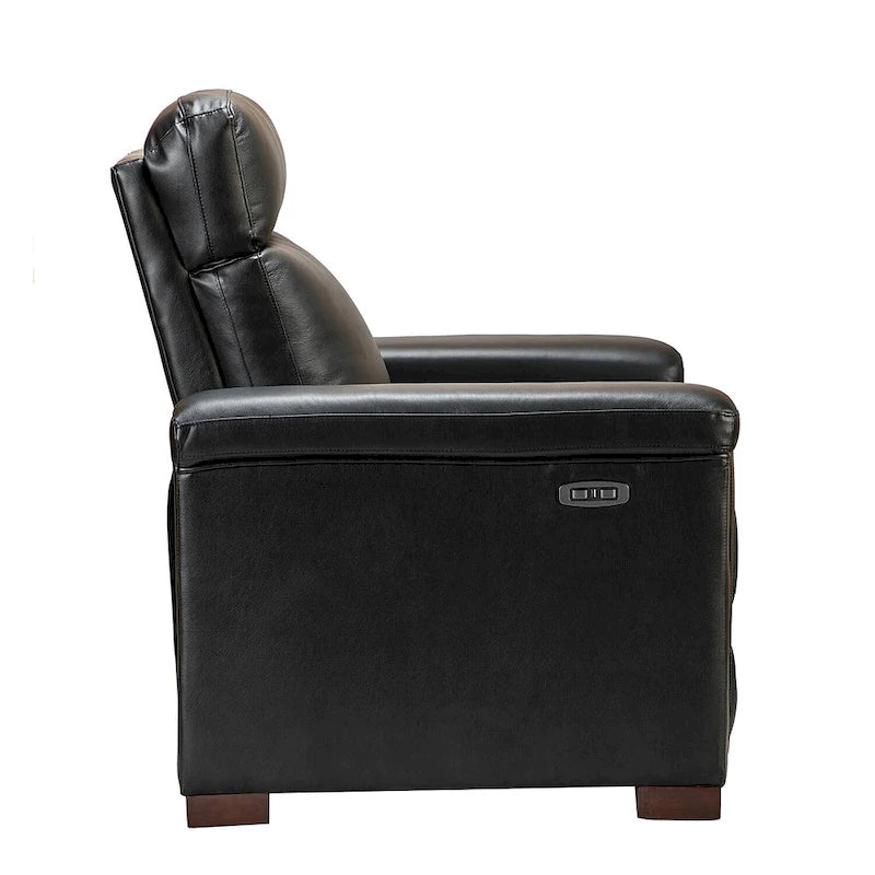 Brown Leather Power Recliner with USB Port - Single Seat
