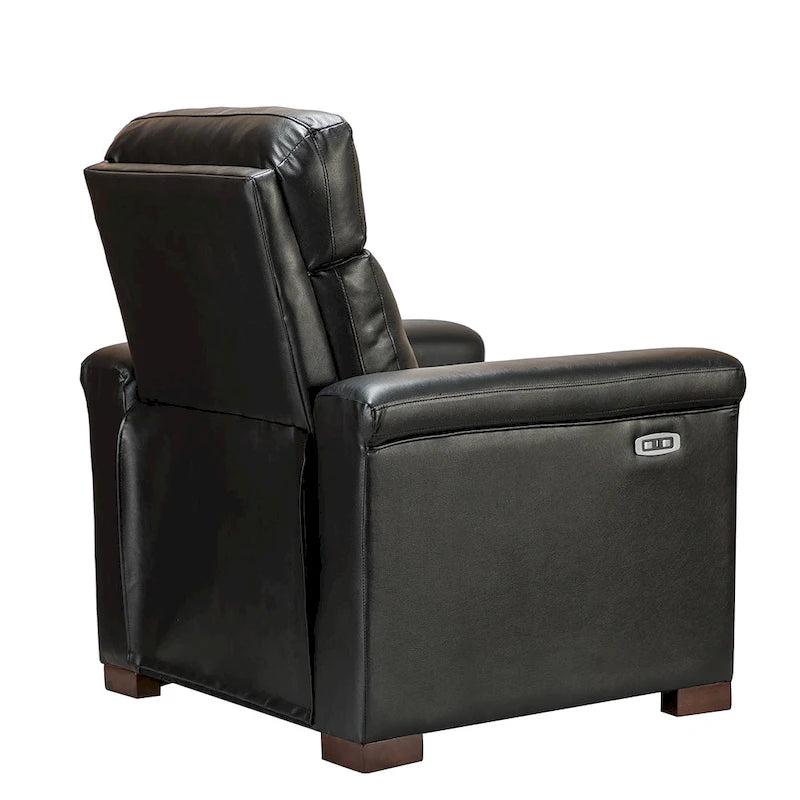 Brown Leather Power Recliner with USB Port - Single Seat