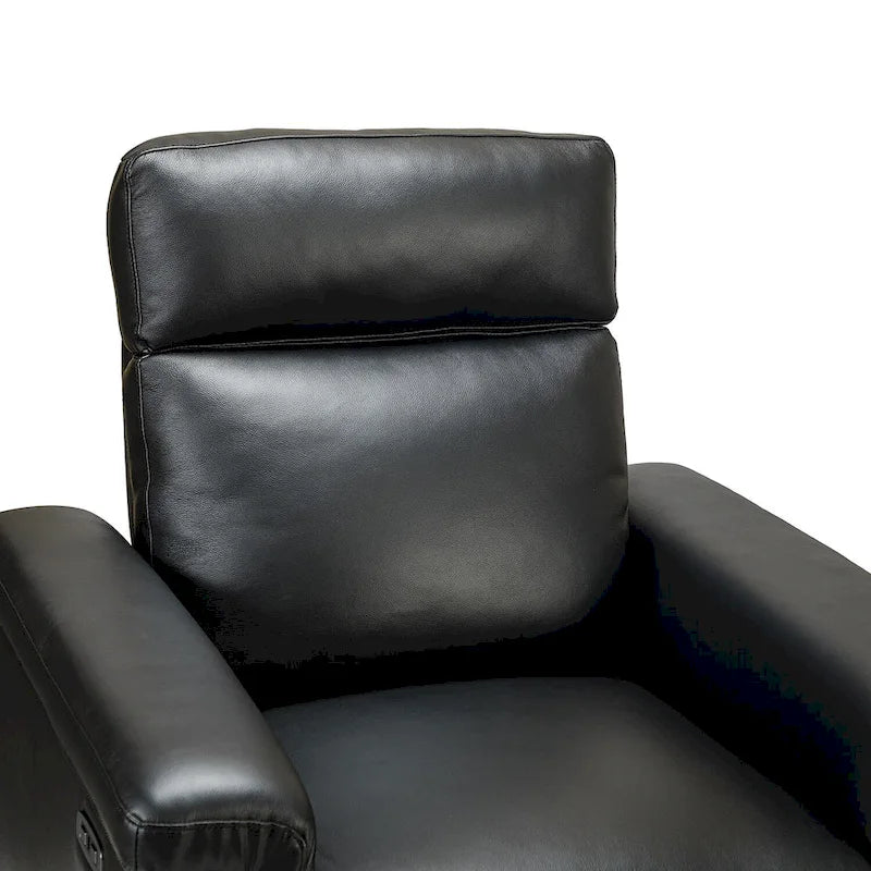 Brown Leather Power Recliner with USB Port - Single Seat
