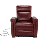 Brown Leather Power Recliner with USB Port - Single Seat