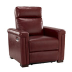 Brown Leather Power Recliner with USB Port - Single Seat