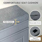 White Shoe Storage Bench with Cushion - 2 Drawers - Holds 8 Pairs