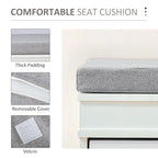 White Shoe Storage Bench with Cushion - 2 Drawers - Holds 8 Pairs