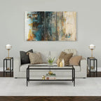 Clear Glass Rectangular Side Table with Mirrored Shelf