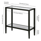 Clear Glass Rectangular Side Table with Mirrored Shelf