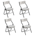 Velvet Upholstered Steel Tufted Folding Dining Chairs(set of 4)