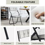 Velvet Upholstered Steel Tufted Folding Dining Chairs(set of 4)