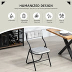 Velvet Upholstered Steel Tufted Folding Dining Chairs(set of 4)