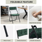 Velvet Upholstered Steel Tufted Folding Dining Chairs(set of 4)
