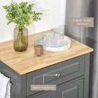 Rolling Kitchen Island Cart with Drawer and Cabinet - Black/Grey/Cream White