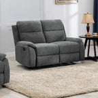 Transitional Fabric Living Room Reclining Loveseat