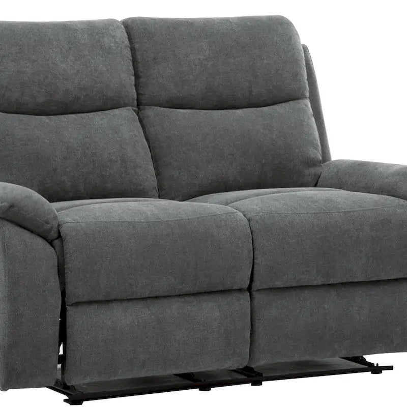 Transitional Fabric Living Room Reclining Loveseat