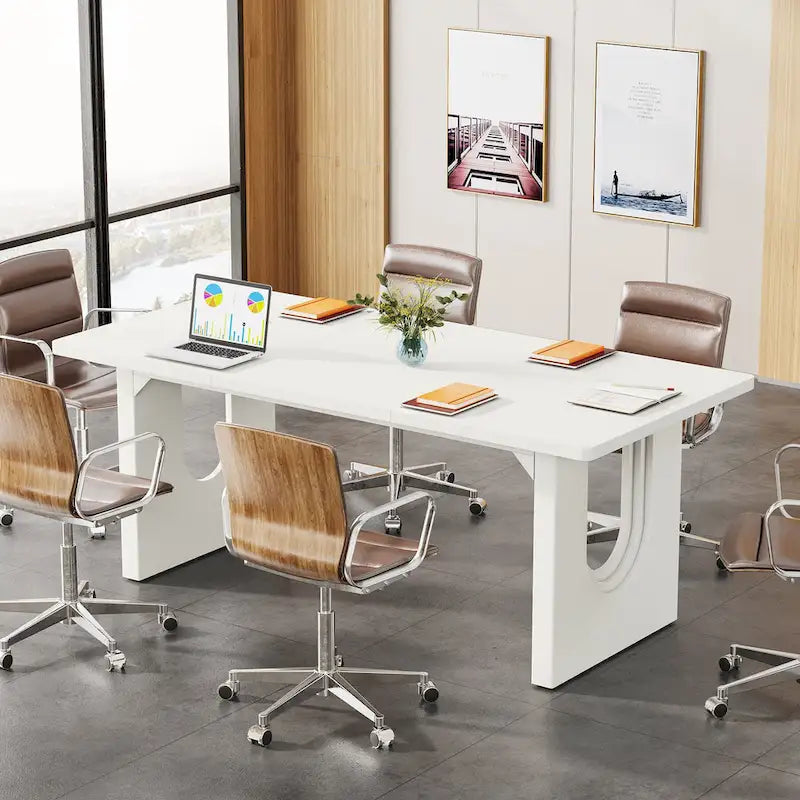 Modern Office Executive Desk, 70.9  Large Computer Desk Conference Table for Meeting