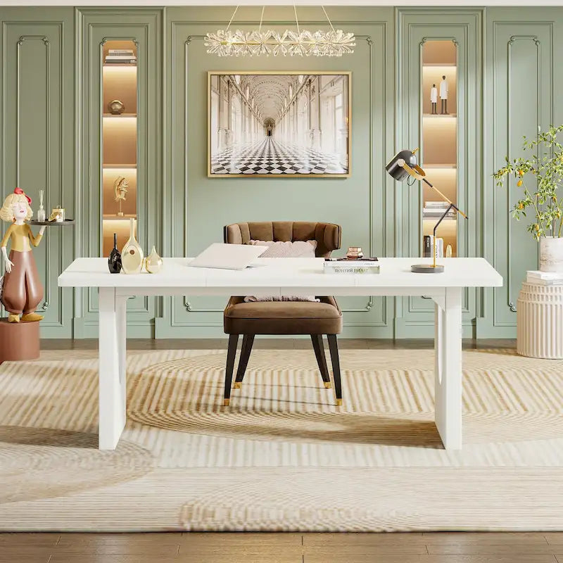 Modern Office Executive Desk, 70.9  Large Computer Desk Conference Table for Meeting