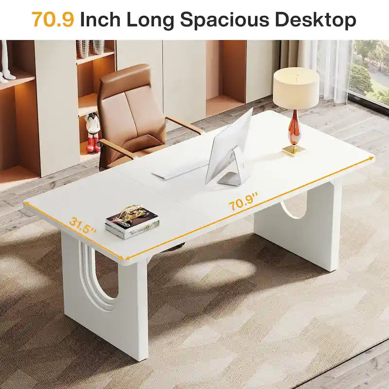 Modern Office Executive Desk, 70.9  Large Computer Desk Conference Table for Meeting