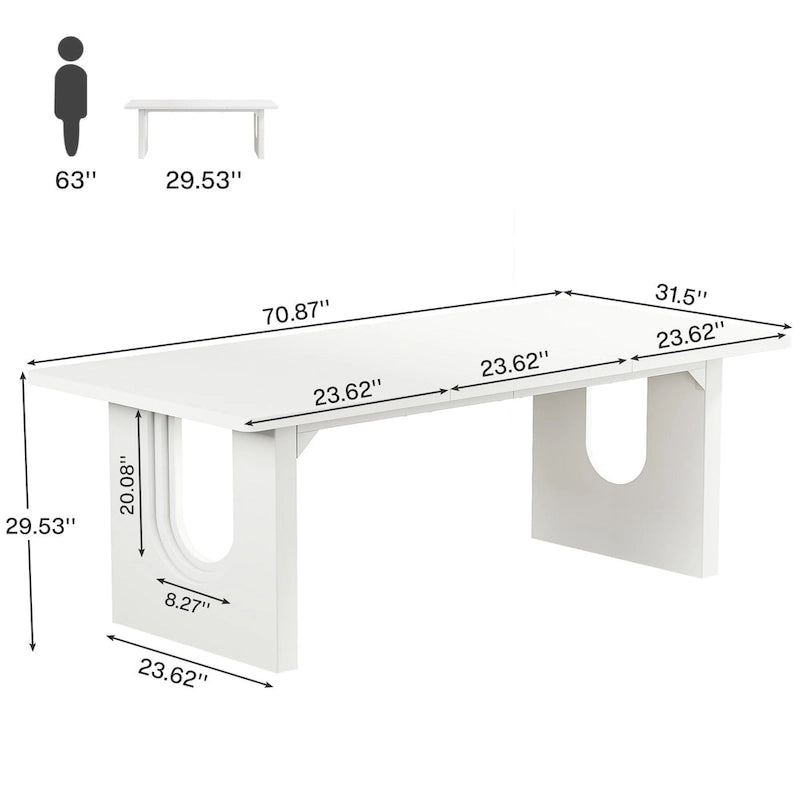 Modern Office Executive Desk, 70.9  Large Computer Desk Conference Table for Meeting