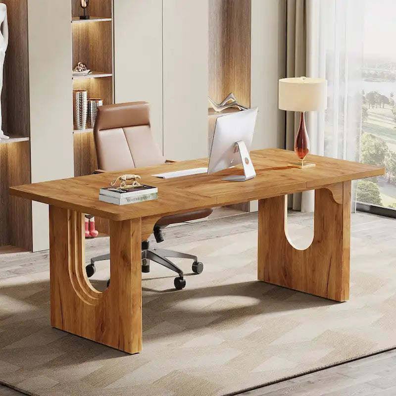 Modern Office Executive Desk, 70.9  Large Computer Desk Conference Table for Meeting