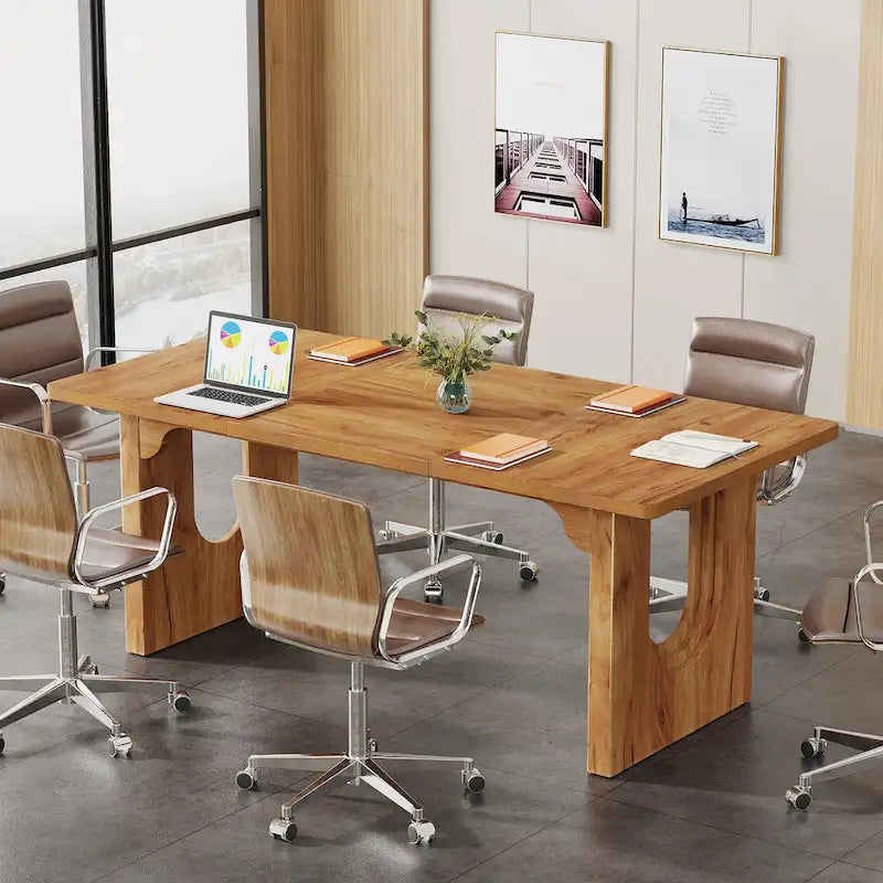 Modern Office Executive Desk, 70.9  Large Computer Desk Conference Table for Meeting