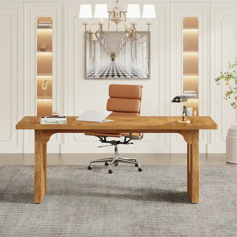Modern Office Executive Desk, 70.9  Large Computer Desk Conference Table for Meeting