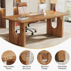 Modern Office Executive Desk, 70.9  Large Computer Desk Conference Table for Meeting