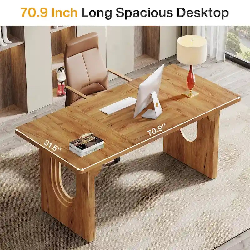 Modern Office Executive Desk, 70.9  Large Computer Desk Conference Table for Meeting