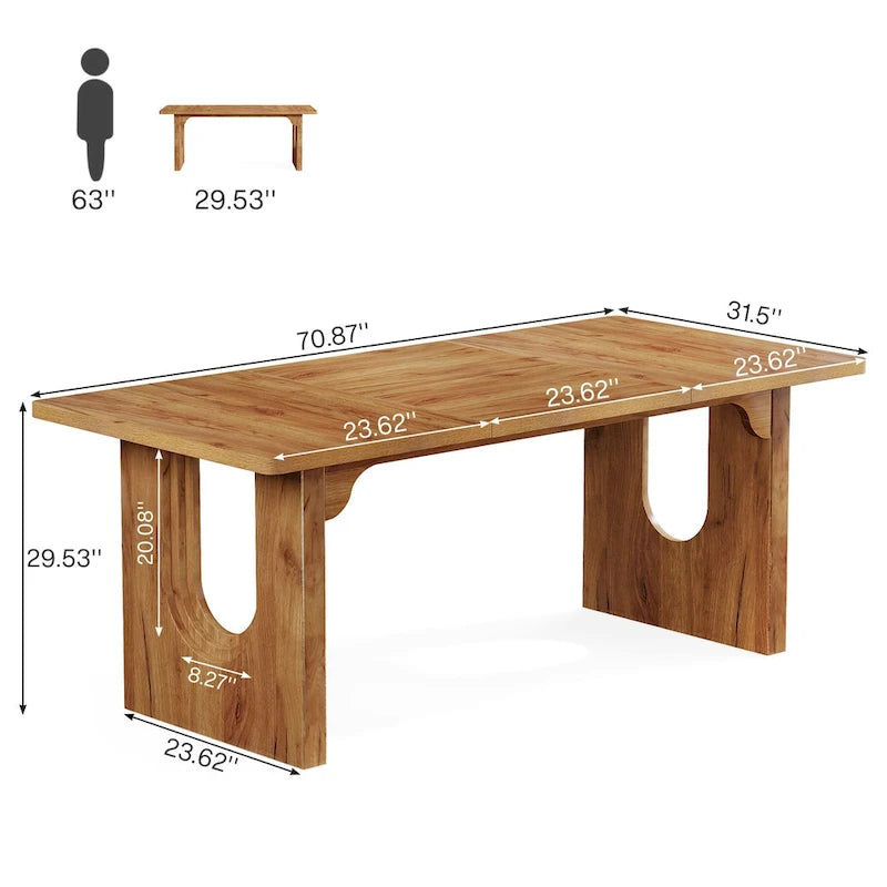 Modern Office Executive Desk, 70.9  Large Computer Desk Conference Table for Meeting