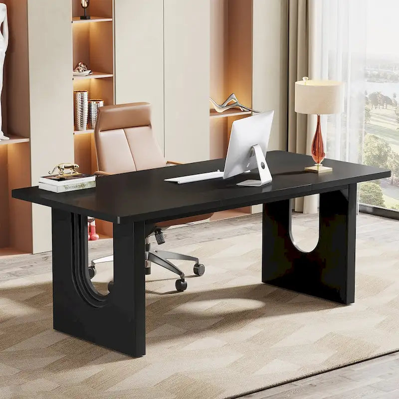 Modern Office Executive Desk, 70.9  Large Computer Desk Conference Table for Meeting