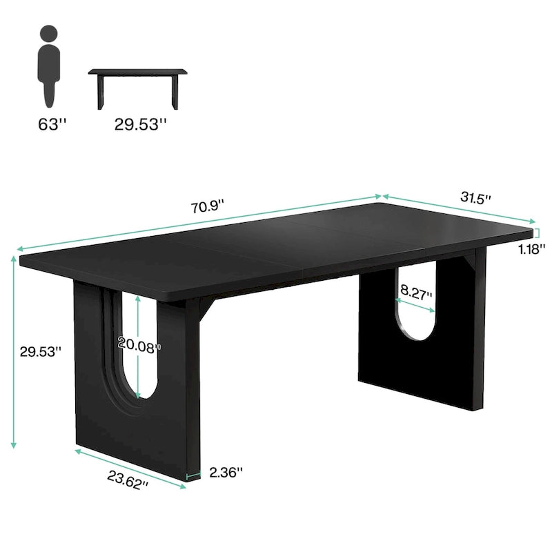 Modern Office Executive Desk, 70.9  Large Computer Desk Conference Table for Meeting