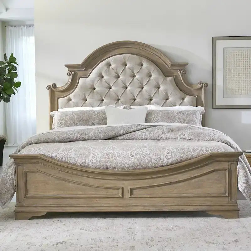 White Tufted Upholstered Queen/King Bed