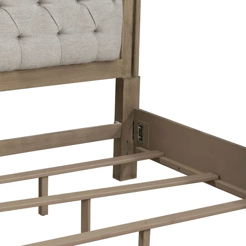 White Tufted Upholstered Queen/King Bed