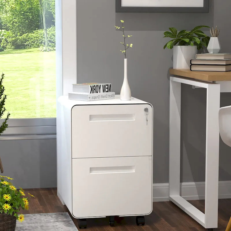 Modern 24.8  2-drawer Rolling Locking Steel File Cabinet