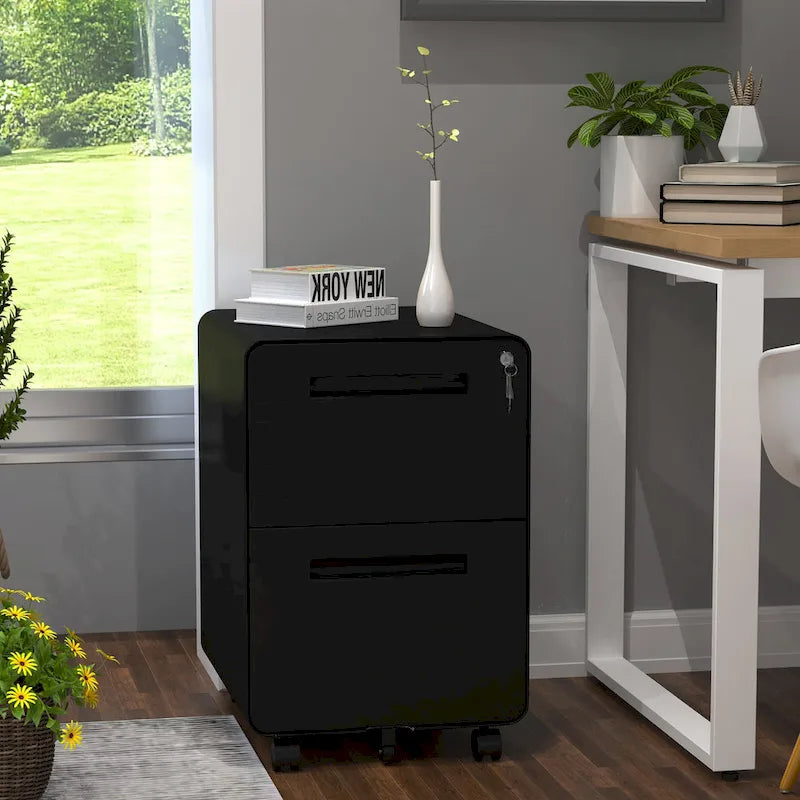 Modern 24.8  2-drawer Rolling Locking Steel File Cabinet
