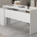 Brown L-Shaped Corner Desk 55-inch for Home Office